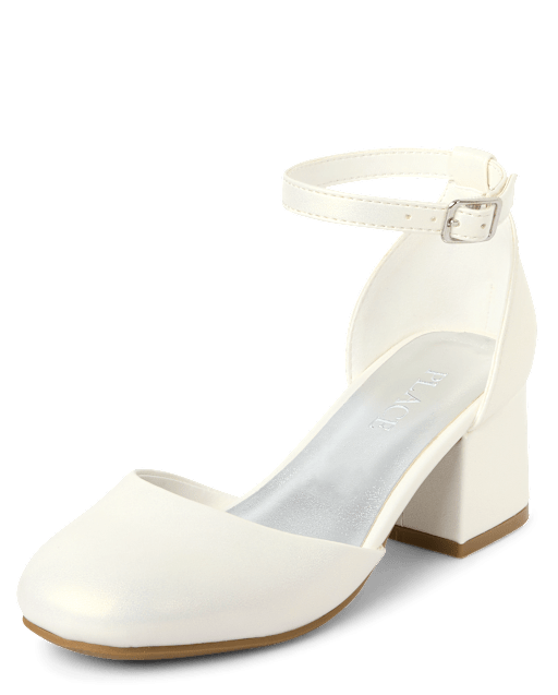 Girls Shimmer Block Heels