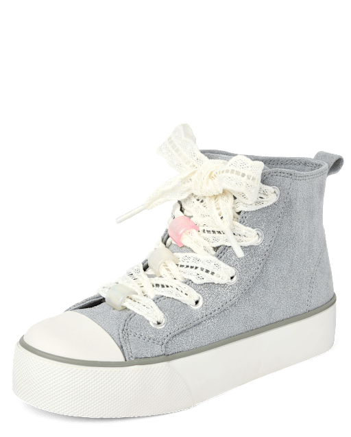 Girls Shimmer High Top Sneakers