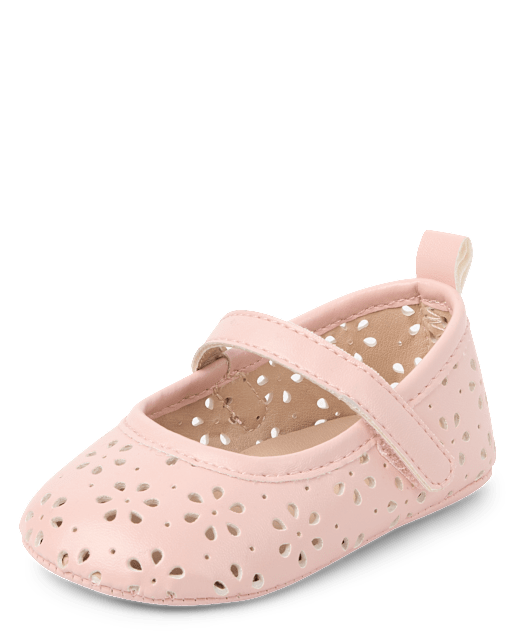 Baby Girls Perforated Floral Ballet Flats