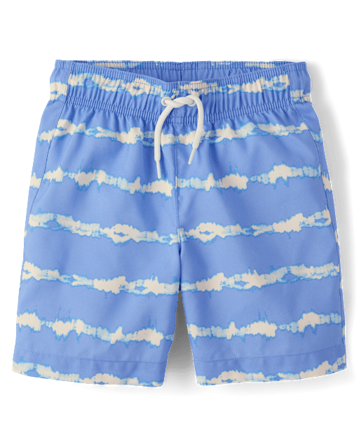 Boys Striped Swim Trunks