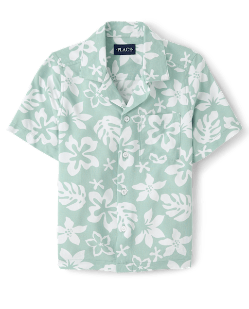 Boys Tropical Button Up Shirt