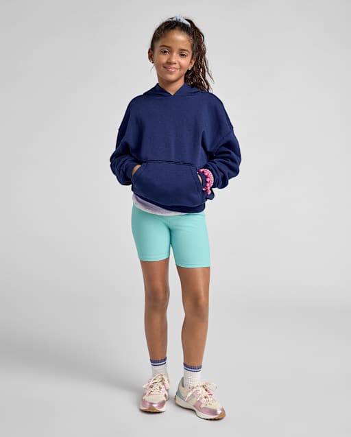 Girls Quick Dry Textured Ribbed Bike Shorts