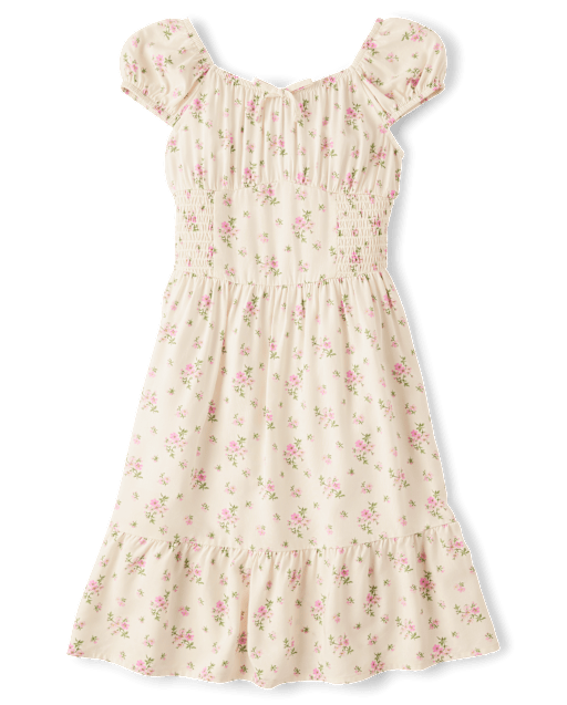 Robe à volants fleurie assortie pour fille et maman