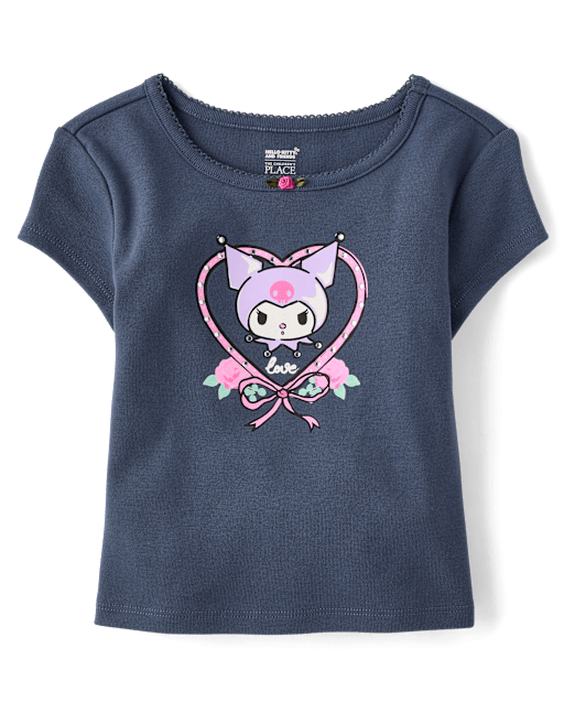 Girls Hello KittyÂ® Embellished Ribbed Baby Tee