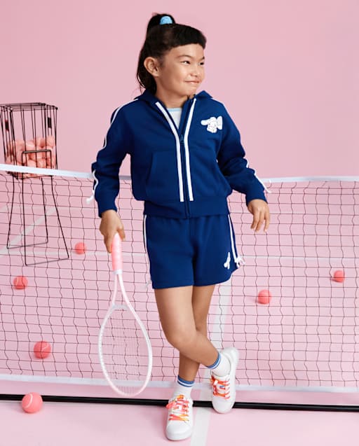 Girls Hello Kitty® Side Stripe Bow Premium Fleece Shorts