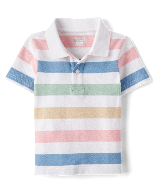 Baby And Toddler Boys Striped Soft Pique Polo