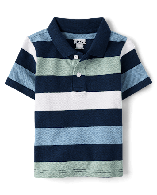 Baby And Toddler Boys Striped Soft Pique Polo