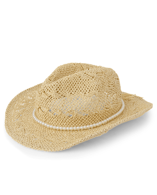 Girls Faux Pearl Cowgirl Hat