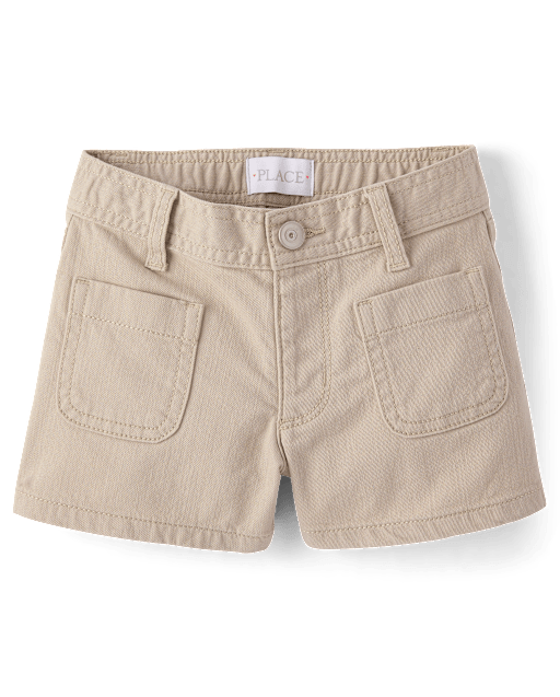 Girls Patch Pocket Relaxed Shortie Shorts