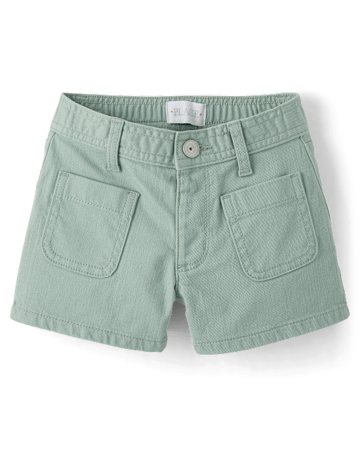 Girls Patch Pocket Relaxed Shortie Shorts