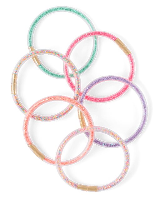 Girls Glitter Bangle 6-Pack