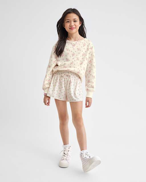 Girls Quick Dry Floral Flowy Shorts