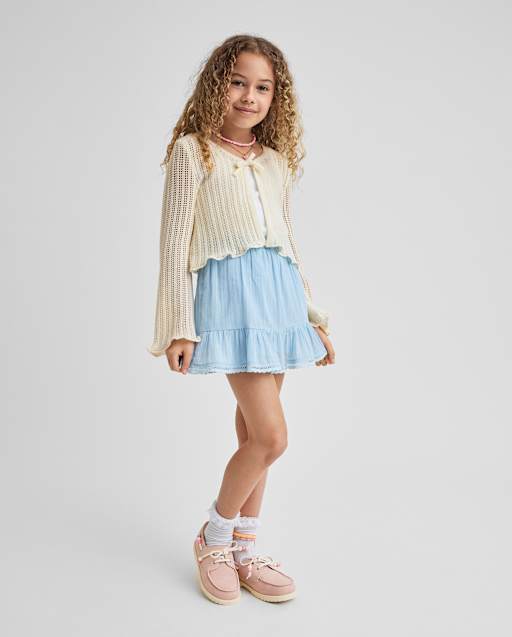Jupe-short à volants texturée pour filles