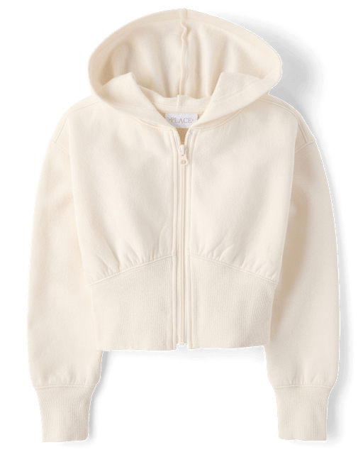 Sweat à capuche zippé en polaire premium pour filles