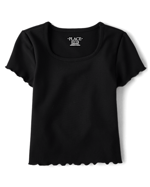 T-shirt côtelé texturé à séchage rapide pour filles