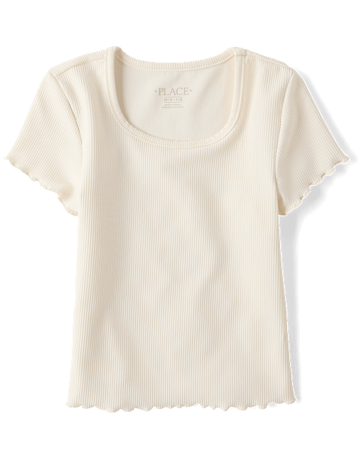 T-shirt côtelé texturé à séchage rapide pour filles