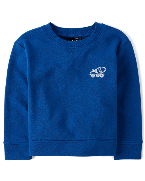 Baby And Toddler Boys Embroidered Construction Vehicle French Terry Sweatshirt