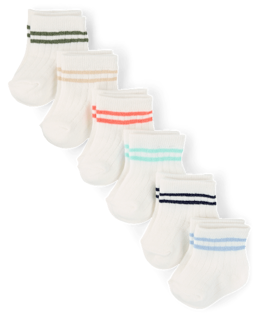 Baby Boys Striped Midi Socks 6-Pack