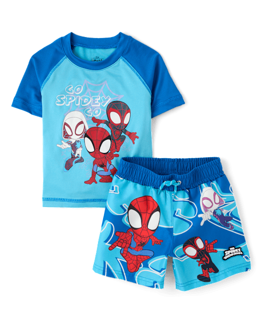 Toddler Boys Spidey™ Rashguard Swimsuit