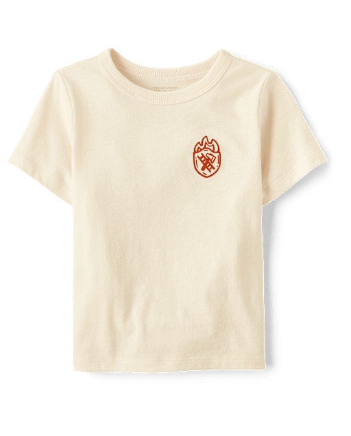 Baby And Toddler Boys Fire Truck Front And Back Graphic Tee