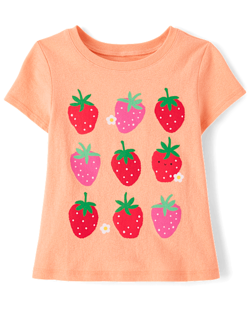 Baby And Toddler Girls Strawberries Graphic Tee