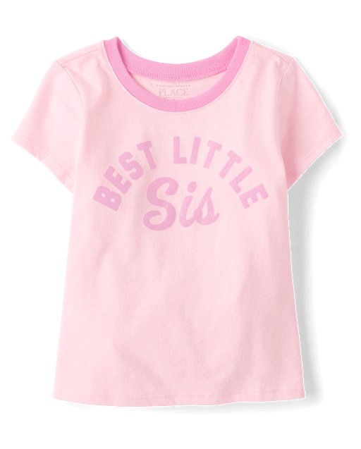 Baby And Toddler Girls Best Little Sis Graphic Ringer Tee
