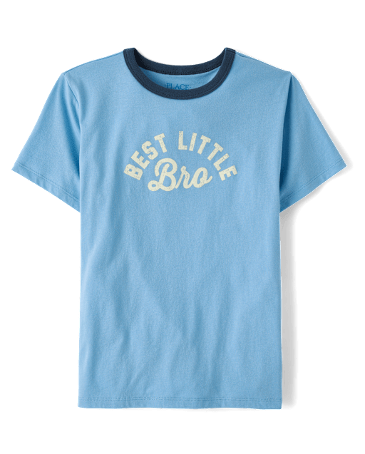 Boys Best Little Bro Graphic Ringer Tee