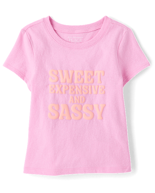 Baby And Toddler Girls Sweet Expensive Sassy Graphic Tee