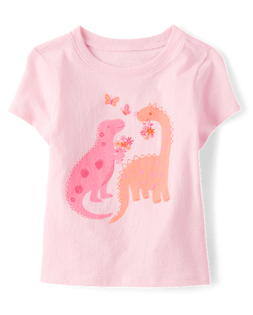 Baby And Toddler Girls Dino Graphic Tee