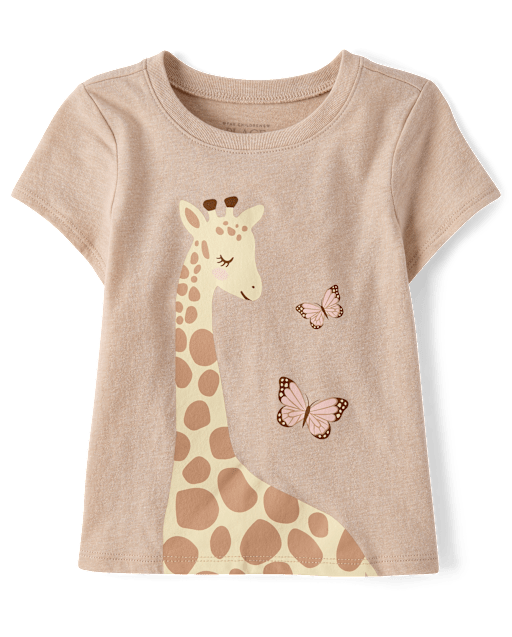 Baby And Toddler Girls Giraffe Graphic Tee