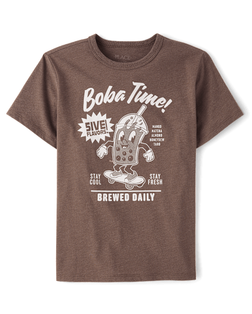Boys Boba Time Graphic Tee