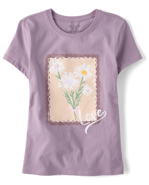 Girls Flowers Graphic Tee