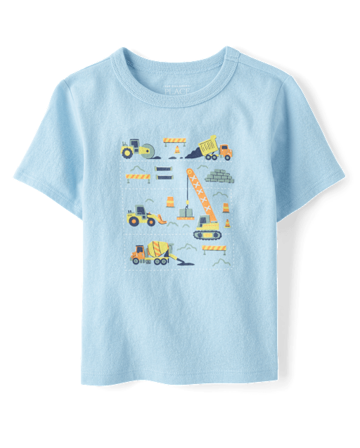 Baby And Toddler Boys Construction Vehicle Graphic Tee