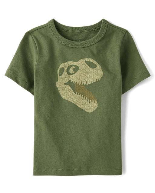Baby And Toddler Boys Dino Skull Graphic Tee