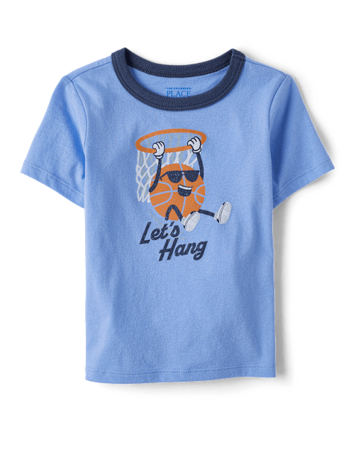 Baby And Toddler Boys Basketball  Graphic Ringer Tee