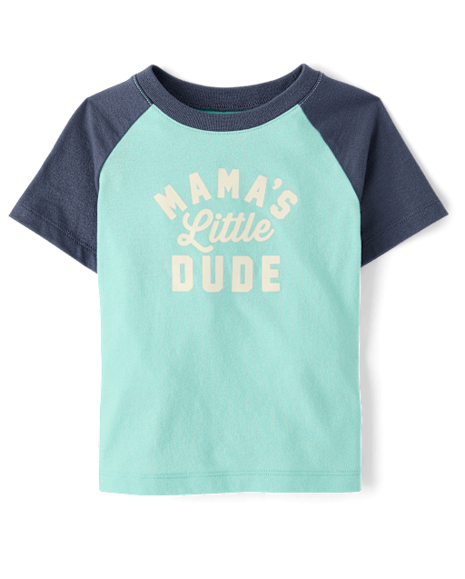 Baby And Toddler Boys Mama's Little Dude Graphic Raglan Tee