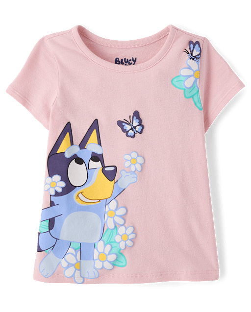 Baby And Toddler Girls Bluey™ Flowers Graphic Tee
