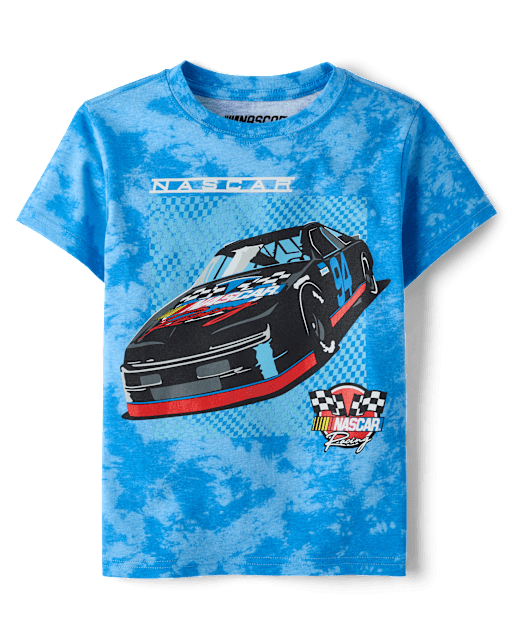 Boys Nascar Tie Dye Front And Back Graphic Tee