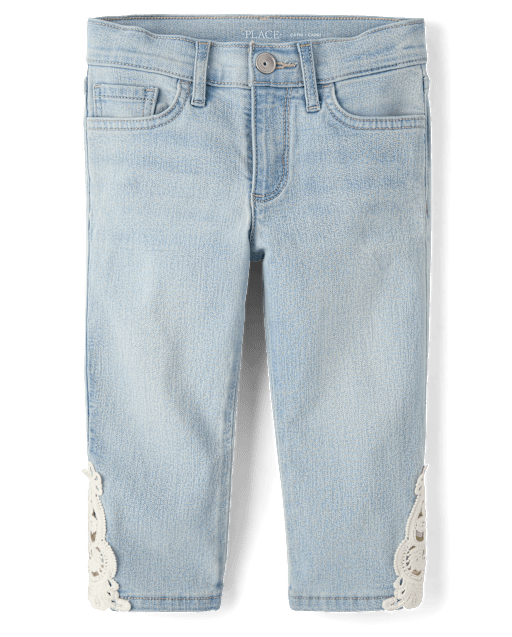 Girls Crochet Capri Jeans