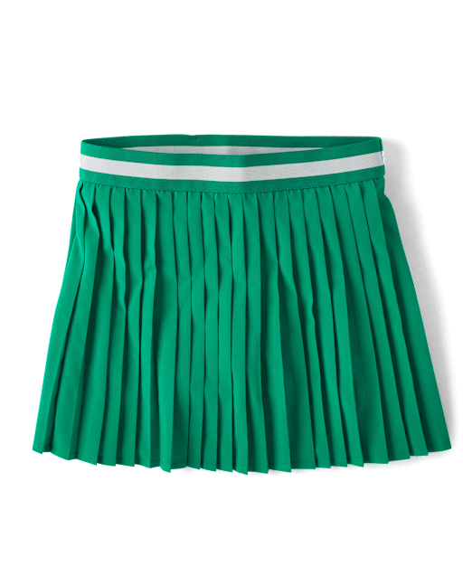 Jupe-short plissée taille haute perforée à séchage rapide pour filles