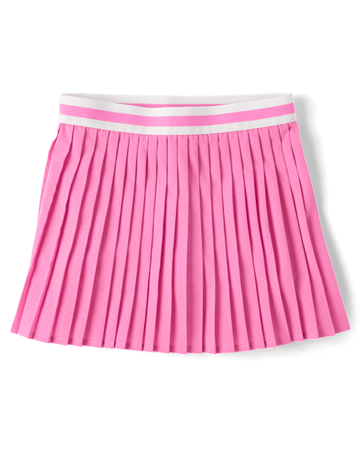 Jupe-short plissée taille haute perforée à séchage rapide pour filles