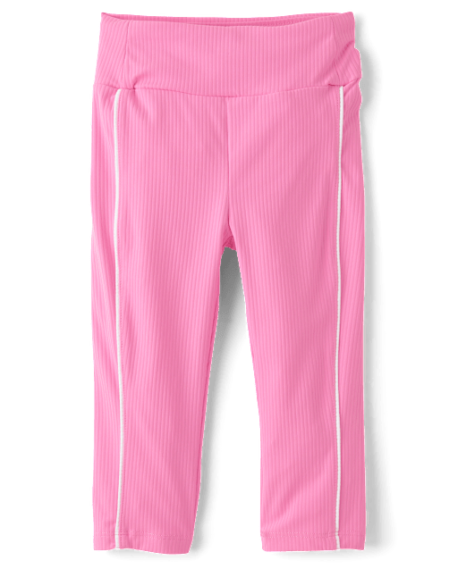 Leggings Capri côtelés contrastés pour filles