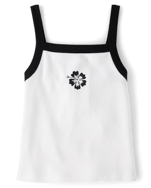 Girls Colorblock Ribbed Graphic Tank Top