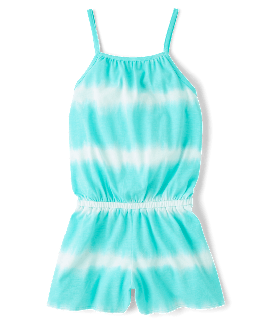 Girls Tie Dye Striped Romper