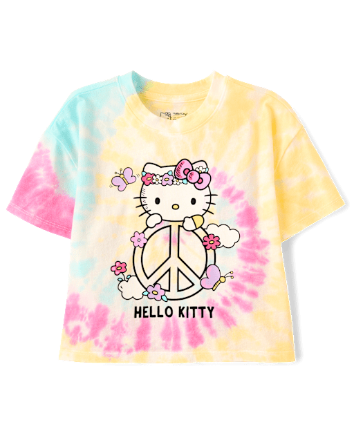 Girls Hello Kitty® Tie Dye Embellished Relaxed Top