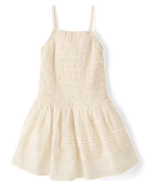 Girls Smocked Drop Waist Dress