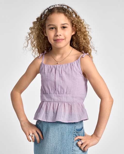 Débardeur texturé à bretelles nouées pour filles