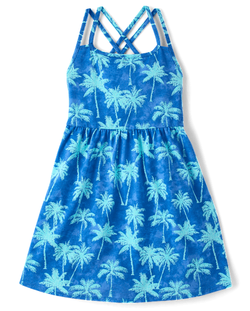 Robe imprimée dos croisé pour filles