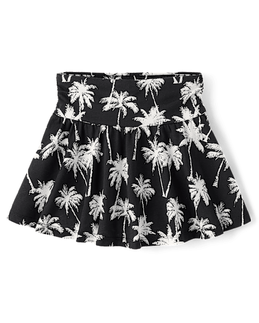 Jupe-short froncée taille haute imprimée pour filles