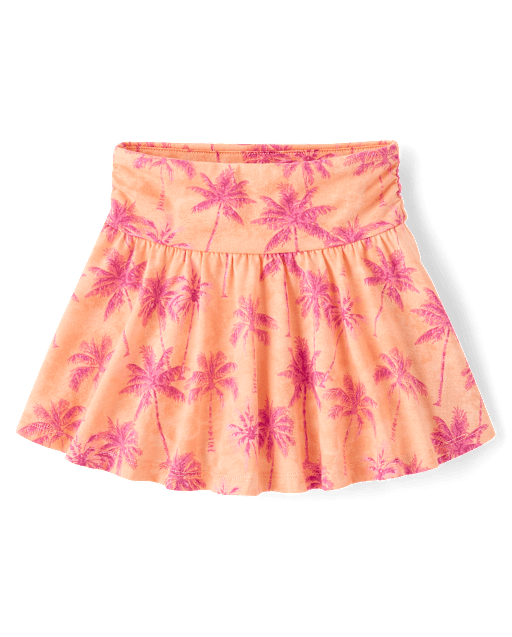 Jupe-short froncée taille haute imprimée pour filles